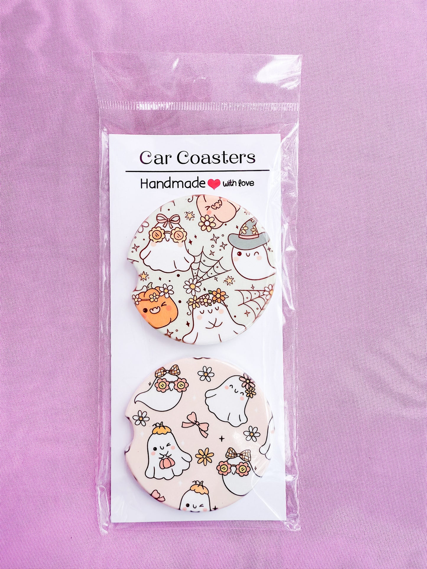 Cottagecore Ghost Car Coasters