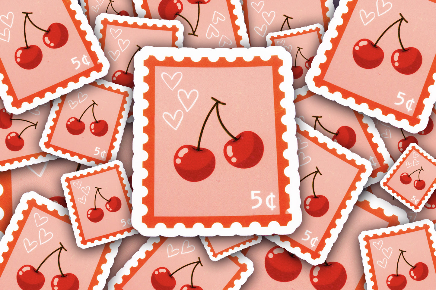 Cherry Stamp Sticker