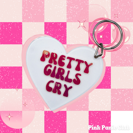 Pretty Girls Cry Heart Keychain