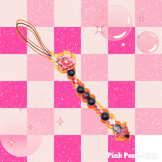 Rose & Butterfly Beaded Phone Charm