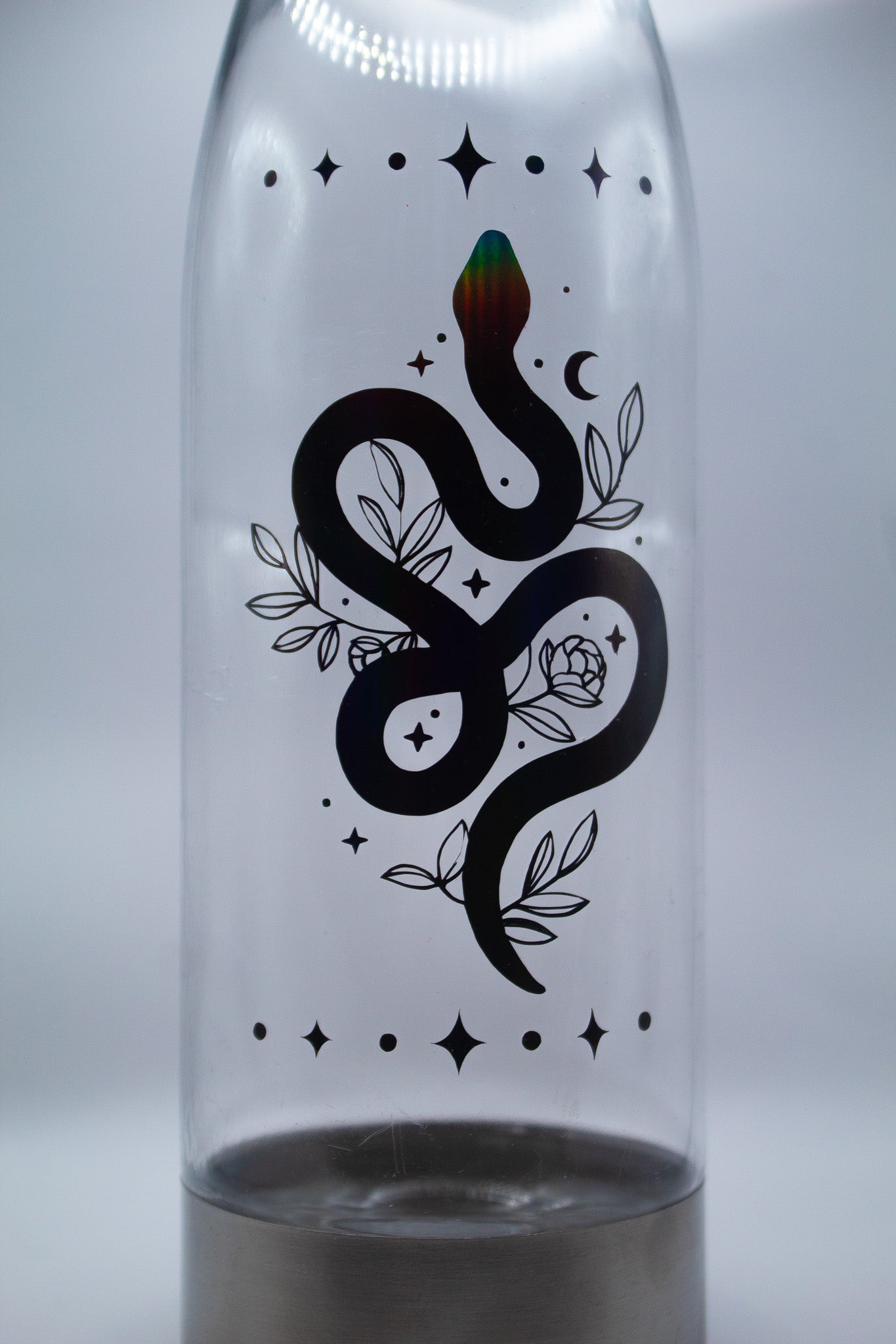 Snake and Floral Water Bottle