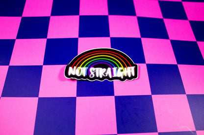 Not Straight Rainbow Sticker