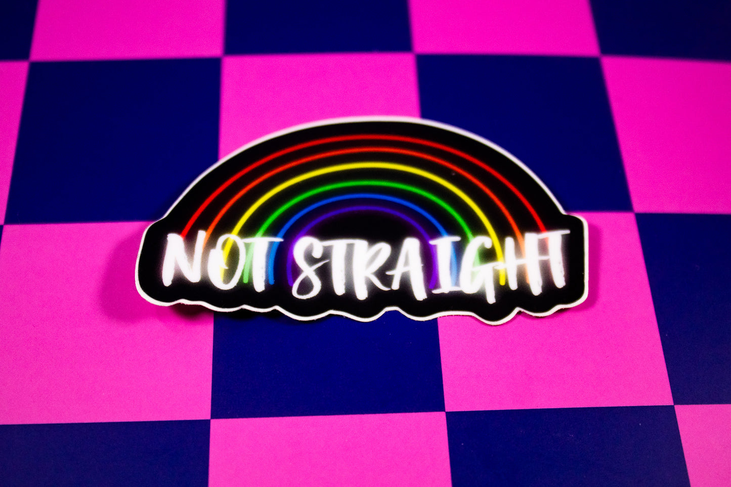 Not Straight Rainbow Sticker