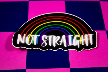 Not Straight Rainbow Sticker