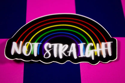 Not Straight Rainbow Sticker