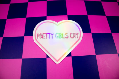 Pretty Girls Cry Heart Sticker