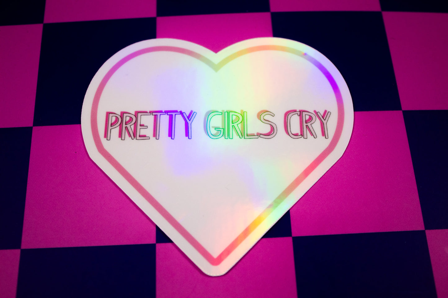 Pretty Girls Cry Heart Sticker