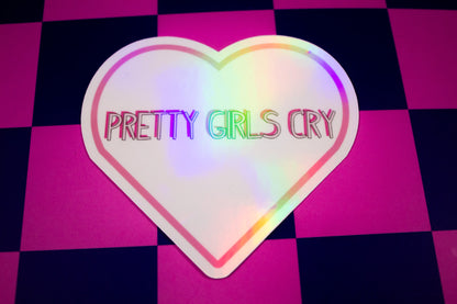 Pretty Girls Cry Heart Sticker