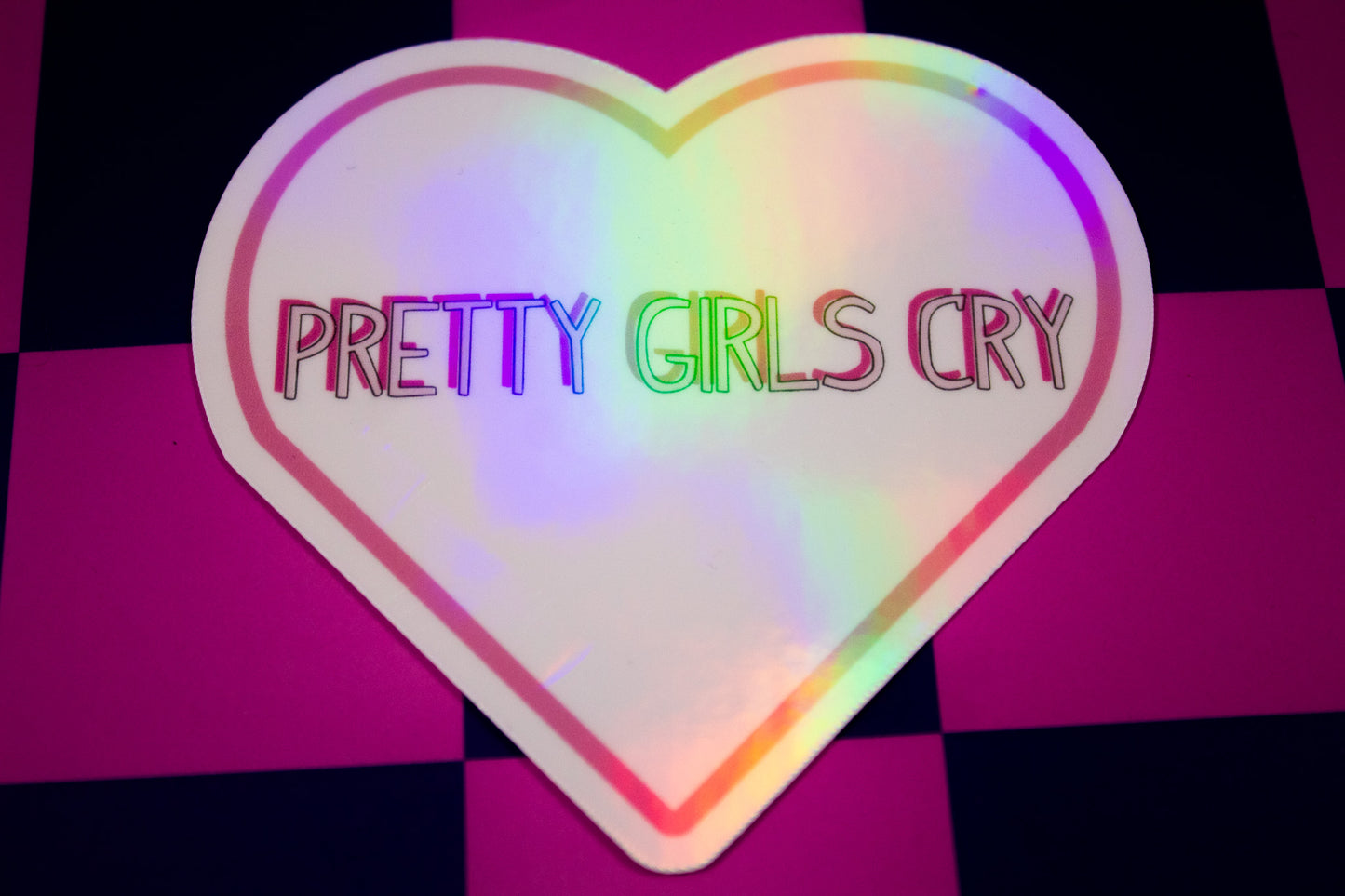 Pretty Girls Cry Heart Sticker