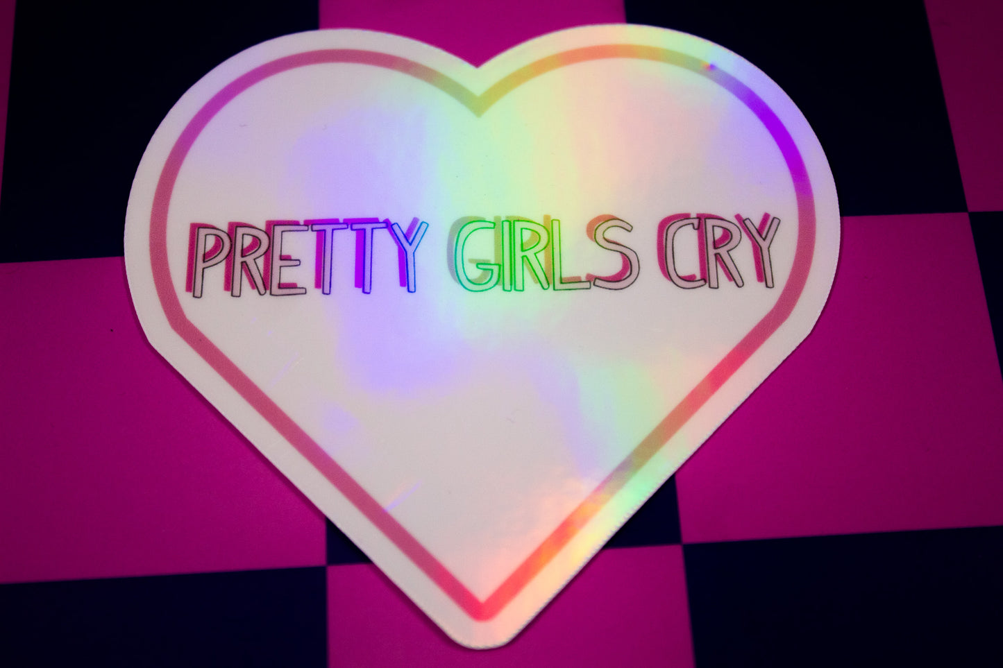 Pretty Girls Cry Heart Sticker