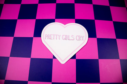 Pretty Girls Cry Heart Sticker