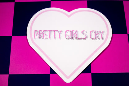 Pretty Girls Cry Heart Sticker