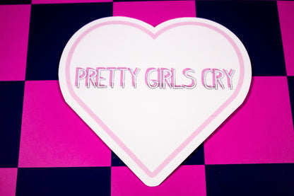 Pretty Girls Cry Heart Sticker