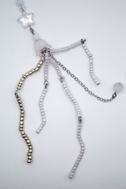 Pearl & Silver Jellyfish Keychain