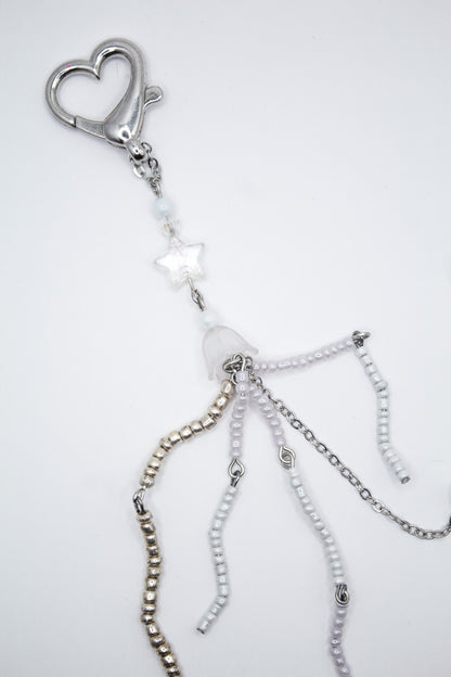 Pearl & Silver Jellyfish Keychain