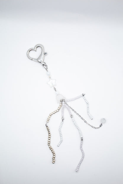 Pearl & Silver Jellyfish Keychain