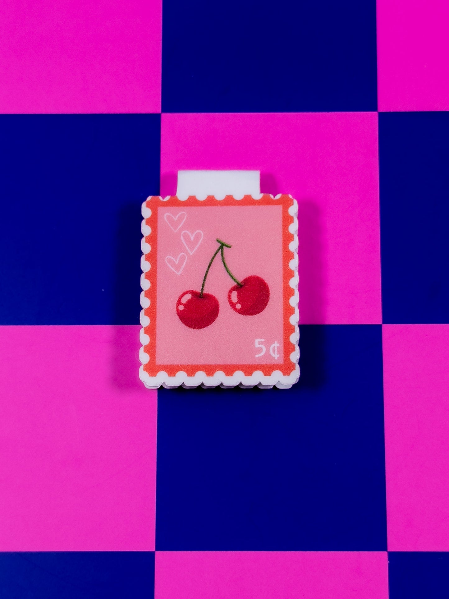 Cherry Stamp Magnetic Bookmark