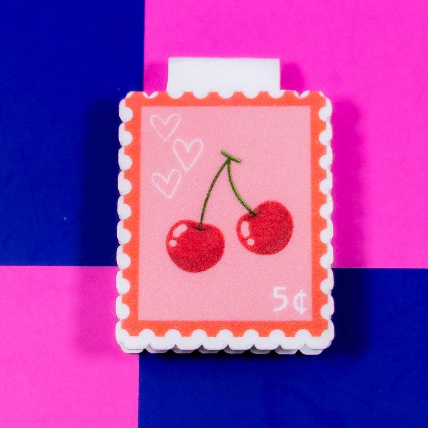 Cherry Stamp Magnetic Bookmark