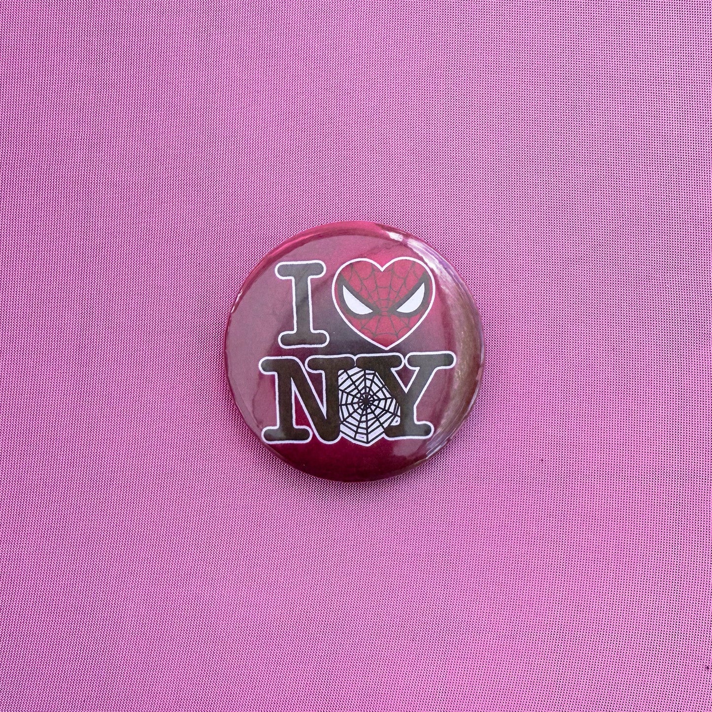 I Heart NY Spidey Button