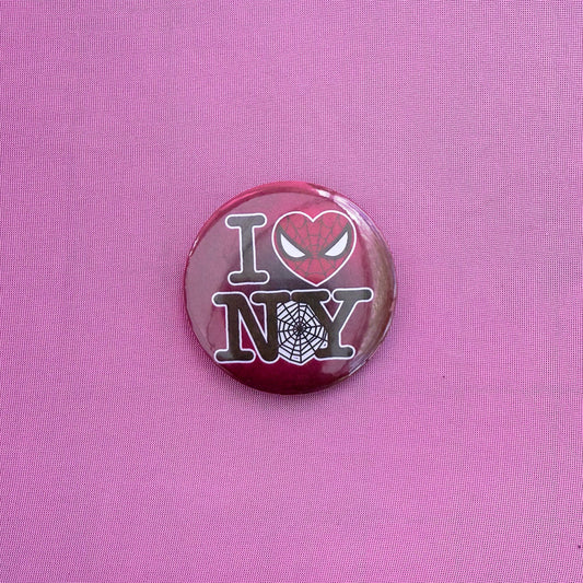 I Heart NY Spidey Button