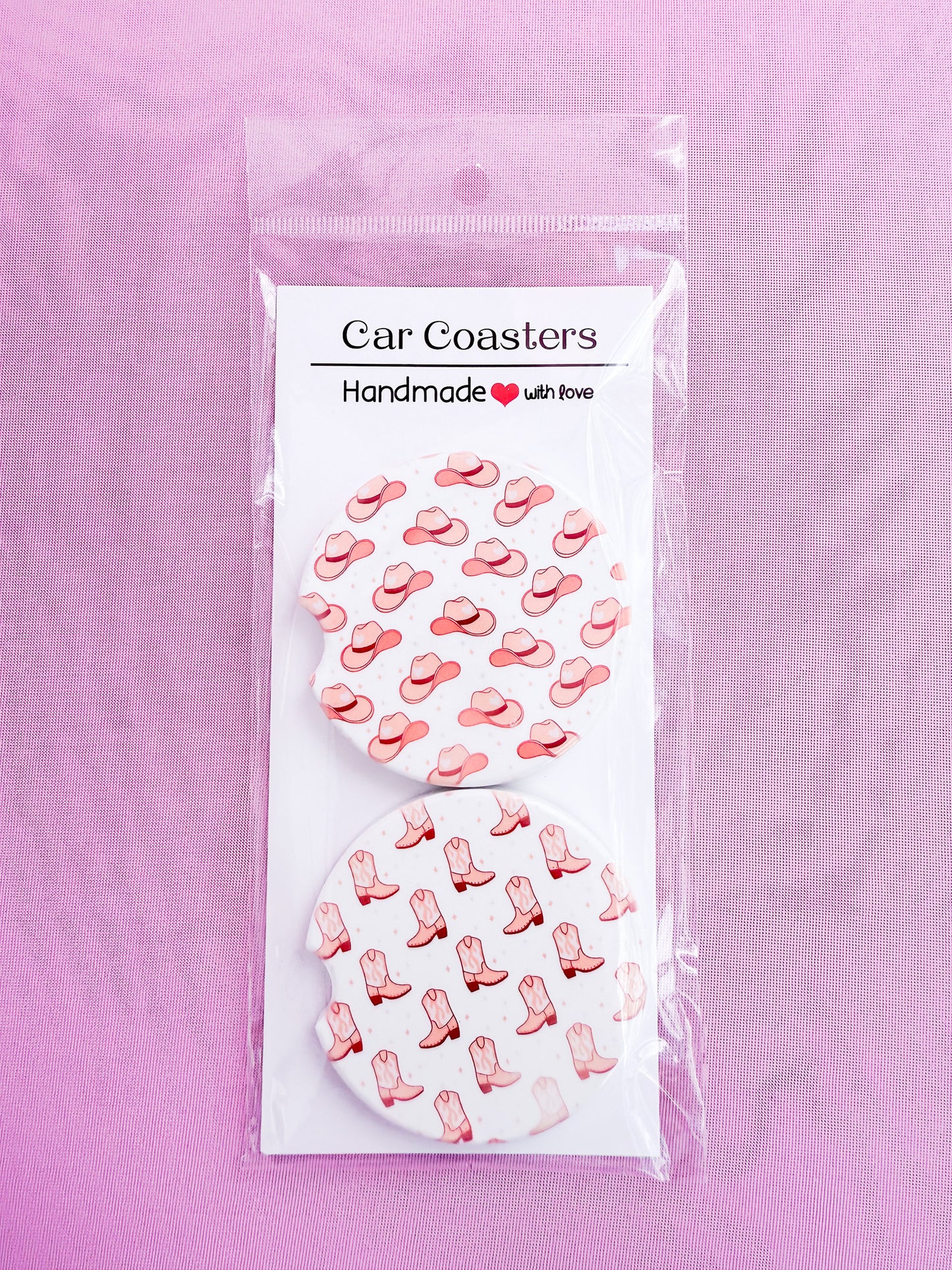 Cowgirl Ceramic Car Coasters