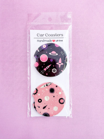 Girly Galaxy Ceramic Car Coasters