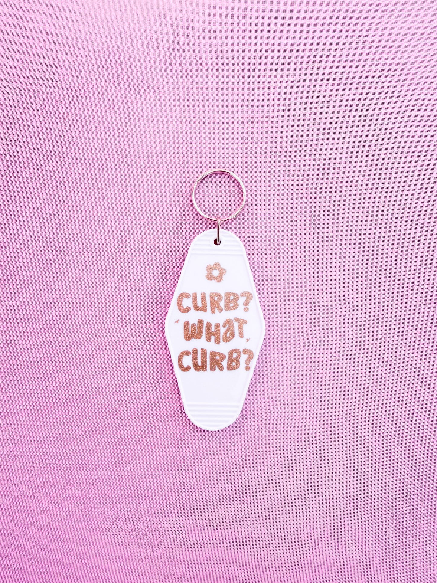 "Curb? What Curb?" Motel Keychain