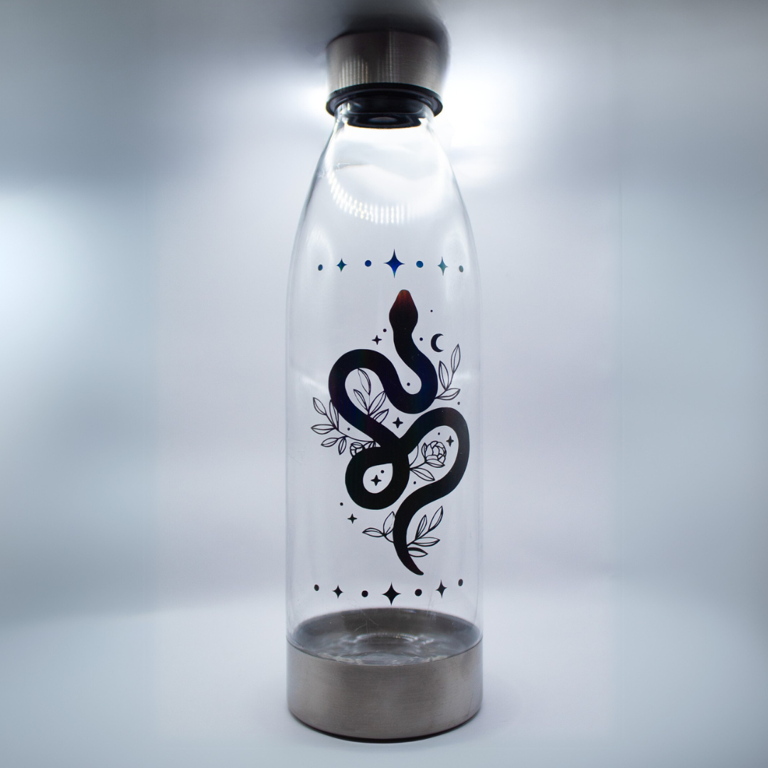 Snake and Floral Water Bottle