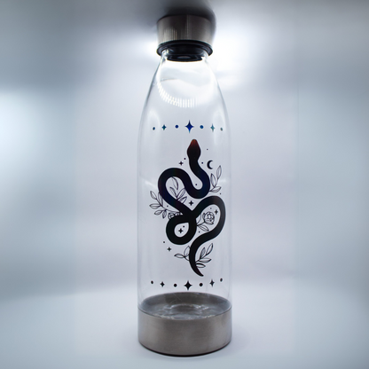 Snake and Floral Water Bottle