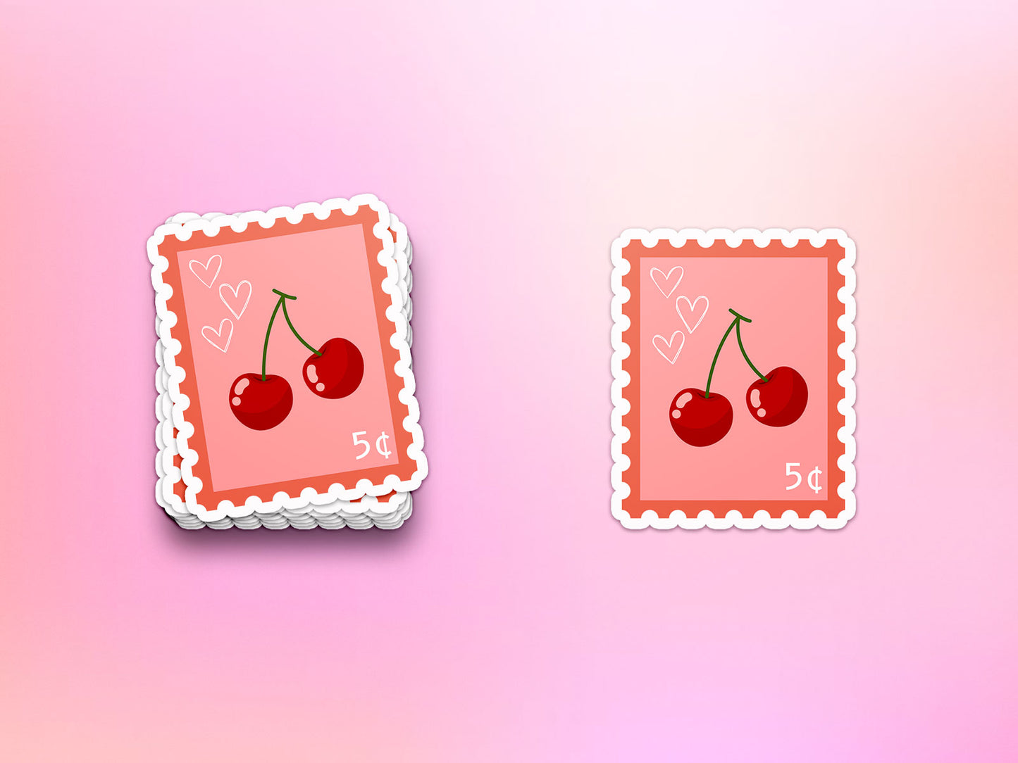 Cherry Stamp Sticker