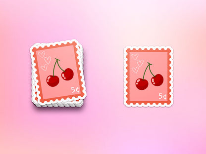 Cherry Stamp Sticker