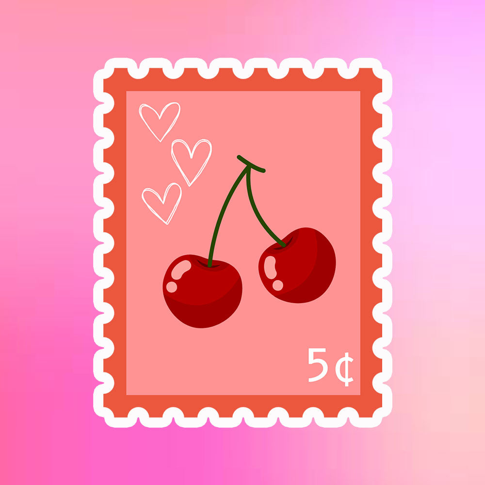 Cherry Stamp Sticker