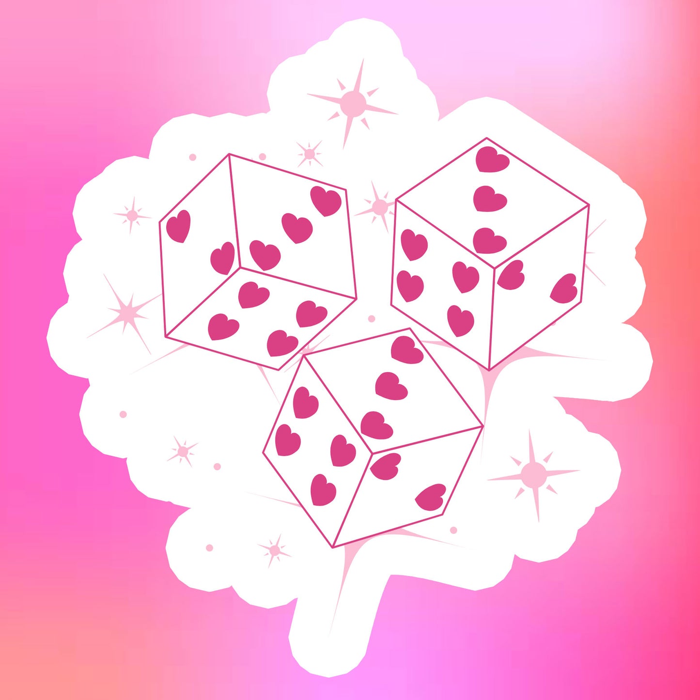 Dice of Hearts Sticker