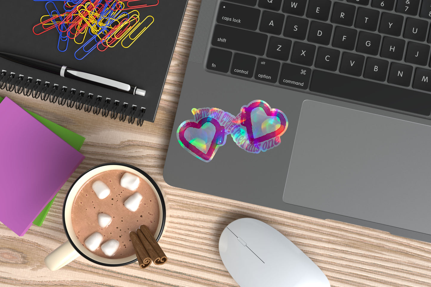 "Have You Ever Tried This One" Heart Handcuffs Sticker