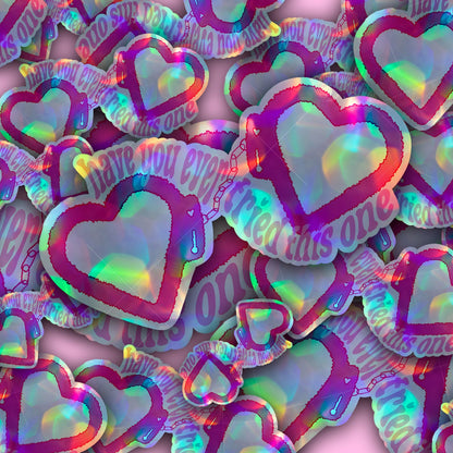 "Have You Ever Tried This One" Heart Handcuffs Sticker