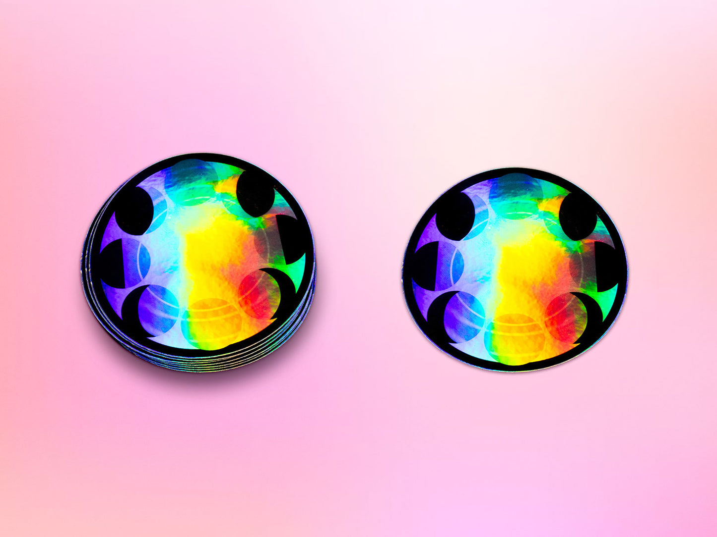 Holographic Moon Phases Sticker