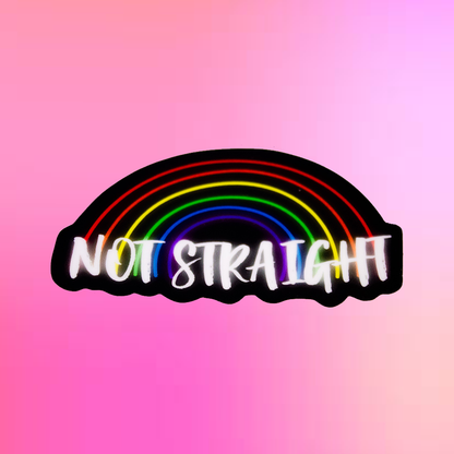 Not Straight Rainbow Sticker