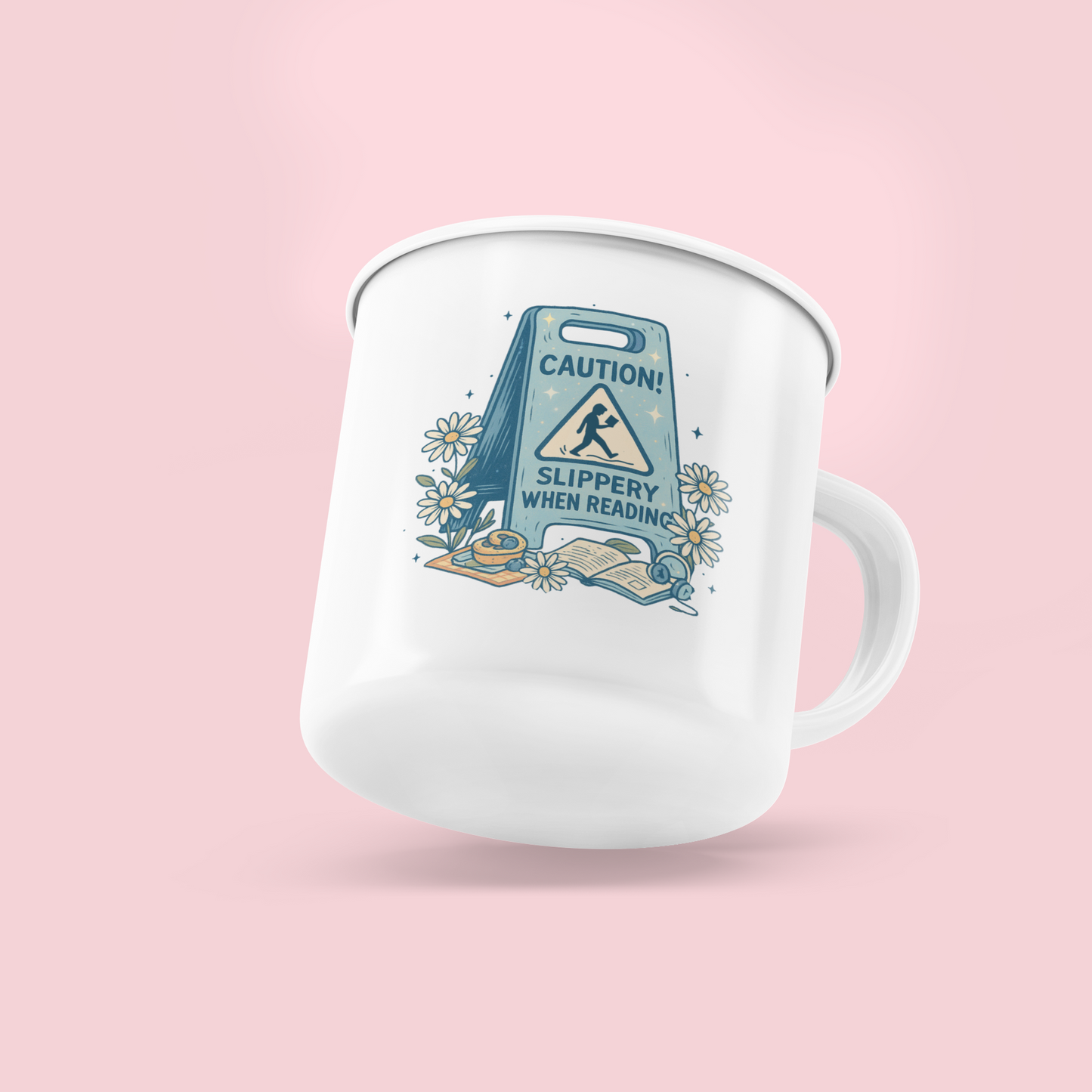 Caution Slippery When Reading Campfire Mug