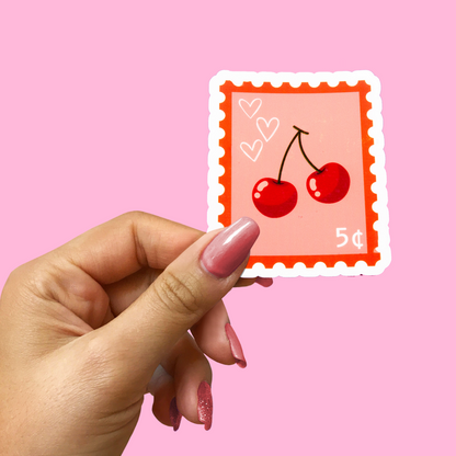 Cherry Stamp Sticker