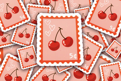 Cherry Stamp Sticker