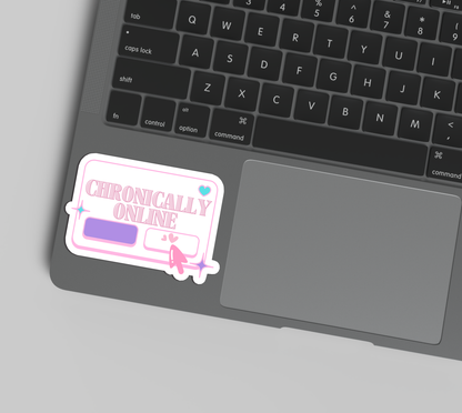 Holographic Chronically Online Sticker