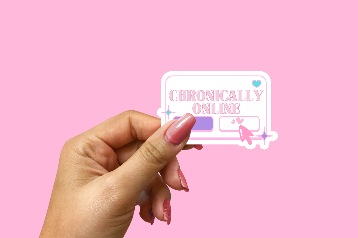 Holographic Chronically Online Sticker
