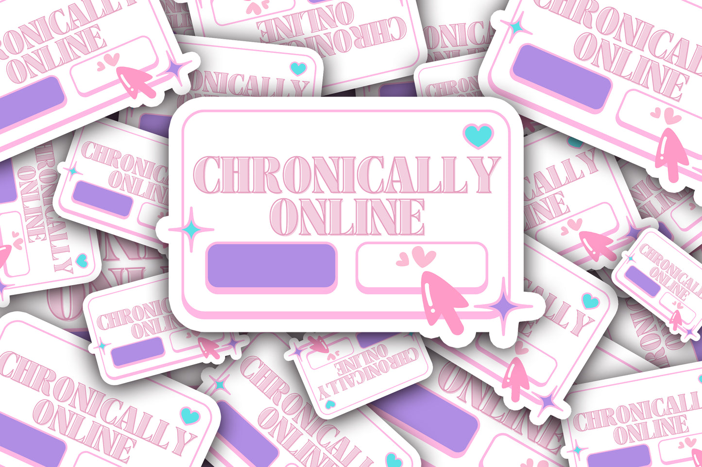 Holographic Chronically Online Sticker