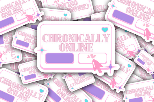 Holographic Chronically Online Sticker