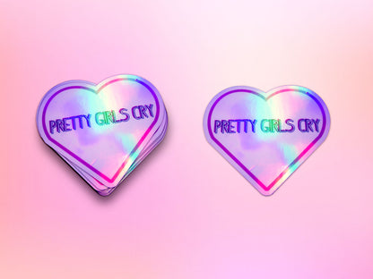 Pretty Girls Cry Heart Sticker