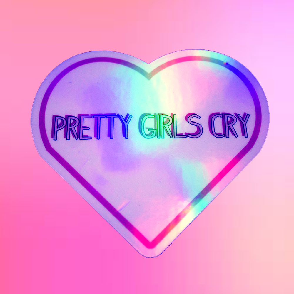 Pretty Girls Cry Heart Sticker